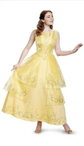 Belle Ball Gown Prestige Disney Beauty Beast Fancy Dress Halloween Adult Costume - Picture 1 of 9