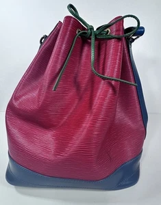 LOUIS VUITTON Noé Tricolor Epi Leder Schultertasche Vintage Selten Rot Blau Grün - Bild 1 von 16