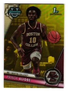 2023-24 Bowman University Chrome - Yellow Refractor #13 Prince Aligbe SN75 - Bild 1 von 2