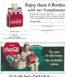 COCA-COLA FREE COKE COUPON POSTCARD  1930s   #3 - Picture 1 of 2