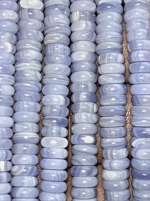 Blau gestreifter Achat Perlen Donut Mit Loch 155 Stück 6x2 mm Edelstein Kristall - Bild 1 von 4