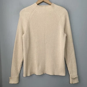 Studio Works Size Medium Beige Gold Sparkle Ribbed Sweater Glam Old Money 90s - Picture 1 of 7