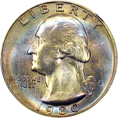 1980-D NGC MS66 WASHINGTON ~ BEAUTIFUL RAINBOW CLAD!  VIDEO - Image 1 of 4