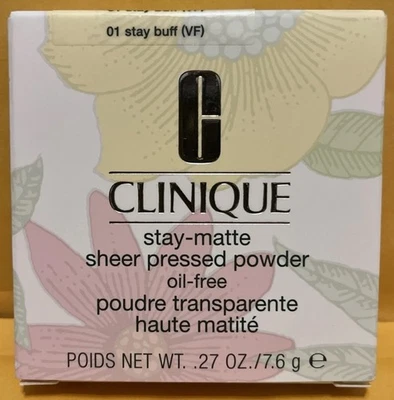 CLINIQUE Stay-Matte Sheer Pressed Powder - 01 Stay Buff (VF) - 0.27 OZ / 7.6 g - Image 1 of 4