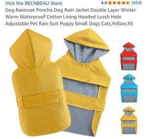 Becnbeau Medium Dog Rain Jacket Coat Poncho - Picture 1 of 7
