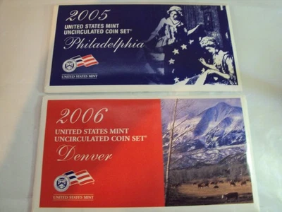 2005 -2006-2007 2008 p &  d uncirculated mint sets in ogp 8 sets - Image 1 of 4