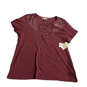 Neu mit Etikett Damenbluse LUCKY BRAND rot violett Größe XL - Bild 1 von 2