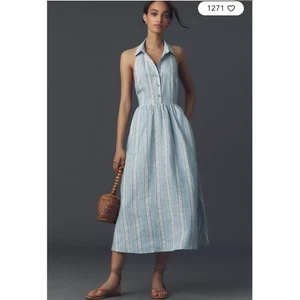 Anthropologie Reformation Tace Leinen Midi Hemdkleid 10 NEU - Bild 1 von 5