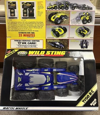 Vtg Mattel Tyco RC Wild Sting 8 Wheel Drive Vehicle + Flex Pak + Charger New Box - Image 1 of 4