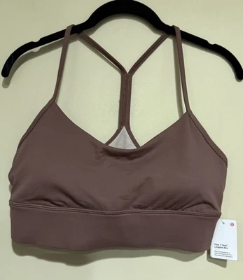 Nuevo con etiquetas Sujetador Lululemon Talla 10 Flow Y Nulu Longline DKOX Marrón Óxido Oscuro $68 Foto 1 de 4