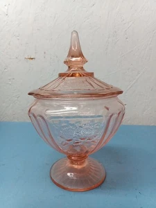  Vintage Anchor Hocking Rose Pink Candy Dish (LL) - Picture 1 of 5