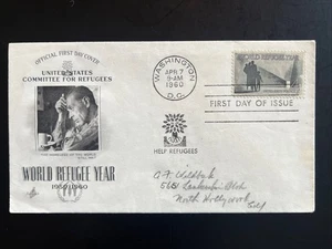 1149 World Refugee Year FDC Art Craft Apr 7, 1960 Washington DC - Picture 1 of 2