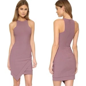 Elizabeth and James Womens Rose Mauve Claire Asymmetrical Dress Size 6 Faux Wrap - Picture 1 of 11