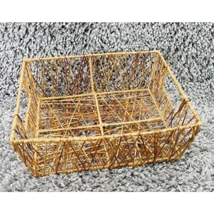 String Woven Trinket Basket Square Home Any Room Decor Storage 4inX6inX8in - Picture 1 of 12