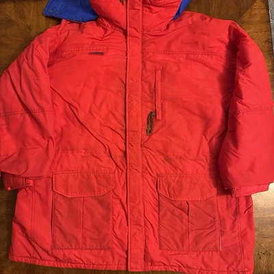 Chaqueta Parka Vintage Columbia Roja Manga Radial Para Hombre XXL Hecha en Corea Foto 1 de 4