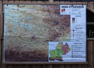 B672E CARTE ECOLE MDI MIDI PYRENEES PHYSIQUE GEOLOGIE + - Picture 1 of 1
