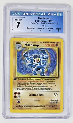 Machamp (8/102) Holo 1st Edition CGC 7 (1999) Pokemon Base Set with Sub Grades - Image 1 of 2