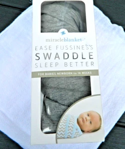 Miracle Blanket Swaddle Wrap for Newborn Infant Baby Heather Grey  sleep better - Picture 1 of 9
