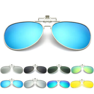 Polarized Clip on Sunglasses Anti-Glare Driving Glasses Flip Up Clips Eyeglasses