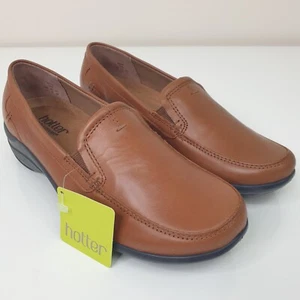 Hotter Envy Wedge Shoes Womens UK 3 Brown Comfort Concept Leather Slip On EU 36 - Picture 1 of 14