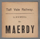 Taff Vale Railway Luggage Label - Maerdy From Llwynypia
