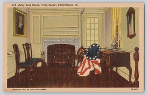 Postcard Betsy Ross House, Flag Room, Philadelphia, Pennsylvania - Picture 1 of 2