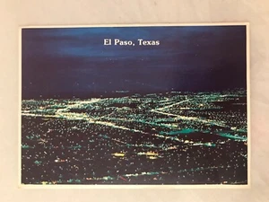 Vintage Postcard El Paso, Texas Aerial Night View "The International City" - Picture 1 of 2