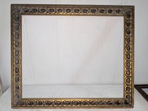 Antique Vtg Ornate Gold Gilt Verdigris Bronze Shabby Painting Frame Fits 18x22" - Picture 1 of 10