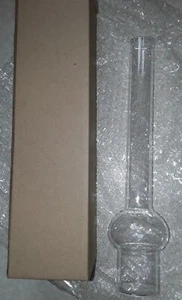 X2 TWO Round Bulge OIL LAMP CHIMNEY Glass 9" 1/4 Height x 1" 57 Base - Picture 1 of 2