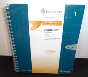Livescribe DOT Paper Notebook 1 College Ruled 3 Subject Notebook NEW Sealed - Picture 1 of 4