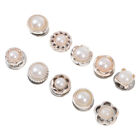 50 Pcs No-Seam Buttons Mini Brooch Pin White Pearl Wild Detachable