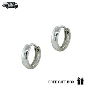 Sterling Silver 925 Round Huggies Hoop Earring - Picture 1 of 4