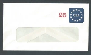 U611W 25c Red & Blue On White Mint Entire Size 12 Small 25c - Picture 1 of 1