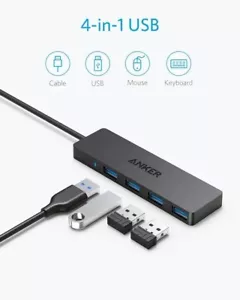 Anker Ultra Slim 2 ft 4-Port USB 3.0 Data Hub, Black - Picture 1 of 4