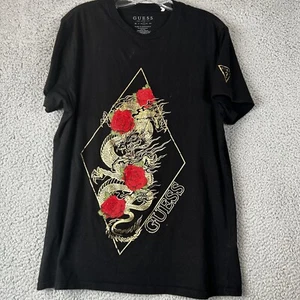 Camiseta Gráfica Guess Los Angeles Dragon With Roses Talla Grande Estilo Gótico Punk - Imagen 1 de 4