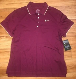 Womens Nike Short Sleeve Dri-Fit Football Polo Burgundy CJ1810 Sz L NWT - Picture 1 of 4