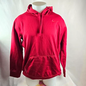 Nike Sweatshirt Mens Large Red Hoodie Thermafit Knockout Fleece Athletic Fitness - Picture 1 of 12
