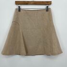 Massimo Dutti Short Skirt Women's 6 Beige A-line Style Zip Wool Blend 