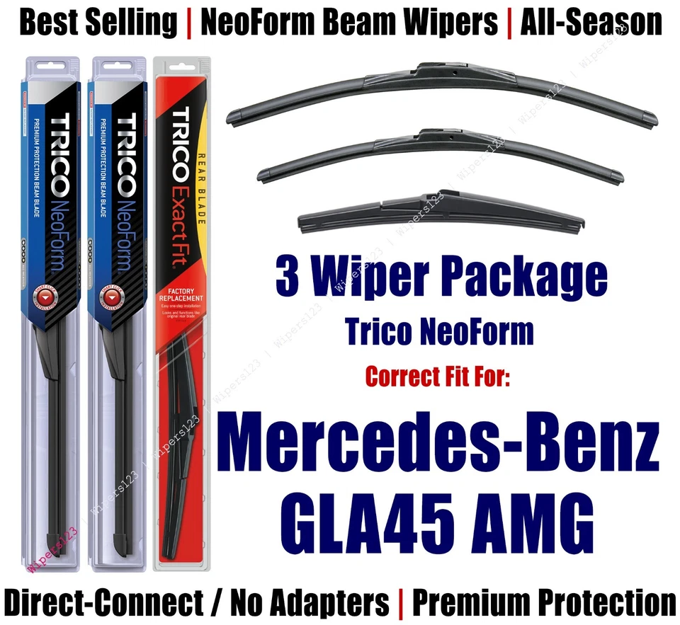 3-Pk Premium NeoForm Wipers fits 2015 Mercedes-Benz GLA45 AMG - 162413/1915/12I Foto 1 de 1
