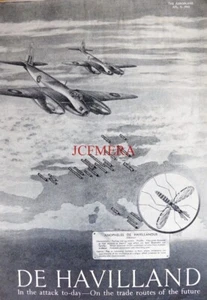 Anuncio de avión De Havilland MOSQUITO de la Segunda Guerra Mundial original vintage 1943 impresión 674/53 - Imagen 1 de 2