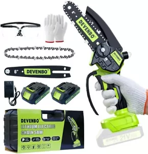 Mini Chainsaw, 6 Inch Hand Saw with Electric Chainsaw Function, Cordless Hand Sa - Picture 1 of 7