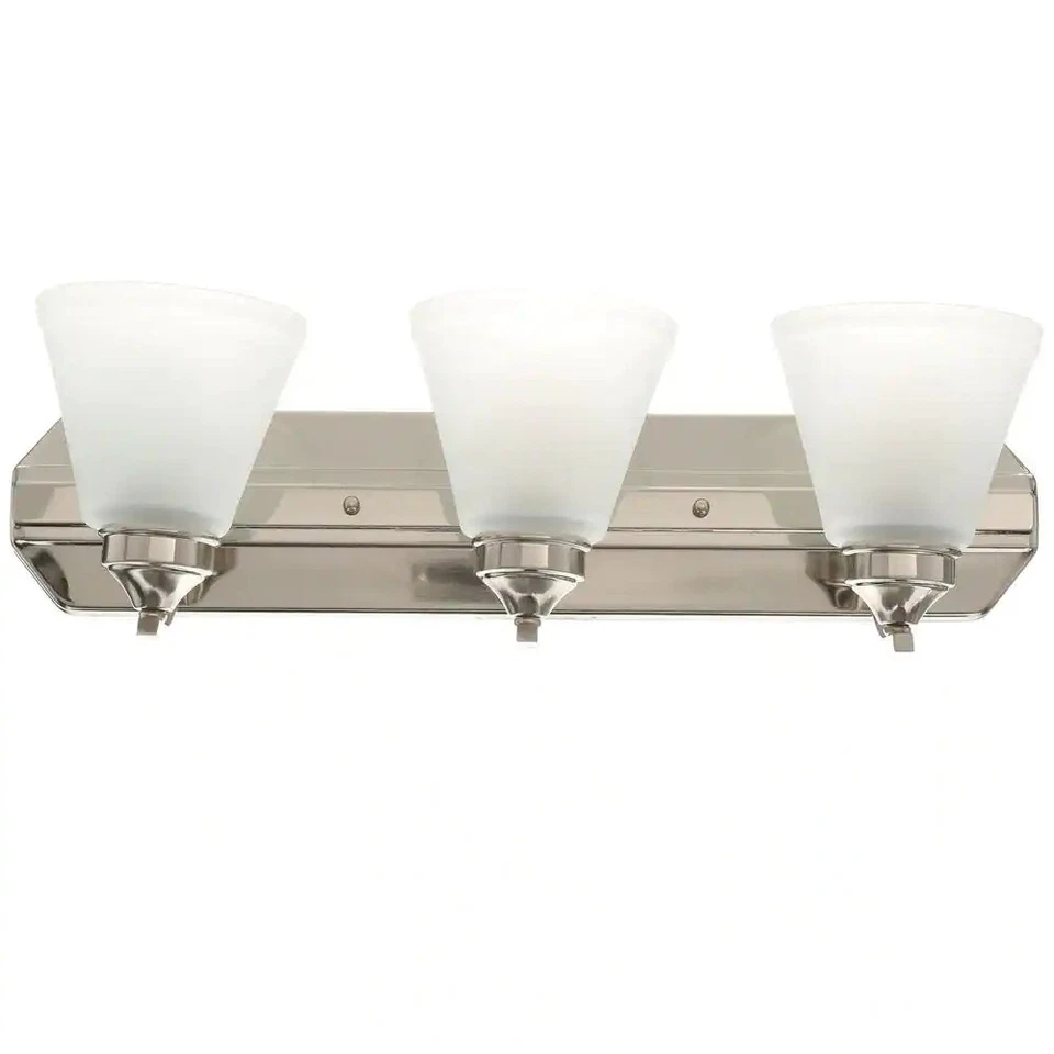 Hampton Bay Bathroom Bar Brushed Nickel Finish Light Fixture 261 370