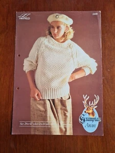 Hayfield Grampian Aran Knitting Pattern No 2409 Ladies Sweater 28-42" Vintage - Picture 1 of 3