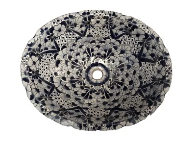 FREGADERO DE BAÑO MEDIANO 17X14 CERÁMICA PINTURA MANUAL CAÍDA EN MONTAJE INFERIOR Foto 1 de 4