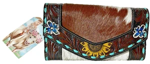 Haute Southern Hyde ~ Damen Geldbörse ~ verziertes Design ~ Fächer ~ echtes Fell ~ Neu mit Etikett - Bild 1 von 12