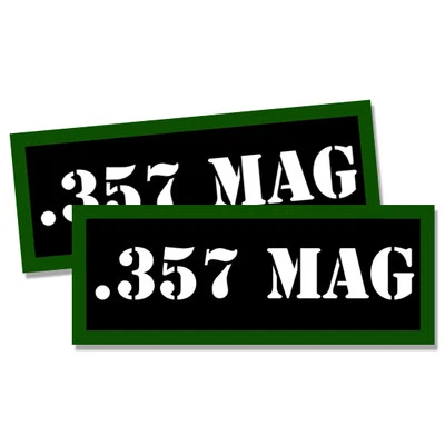 357 MAG Ammo Can 2x Labels Ammunition Case stickers decals 2 pack 3"x1.15"