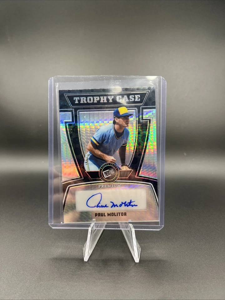 Estuche trofeo automático Paul Molitor de béisbol premium Leaf Press Pass 2024/15  Foto 1 de 2