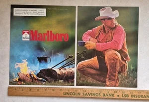 Marlboro Zigaretten Lagerfeuer Cowboy Magazin Printanzeige Vintage Double 1998 - Bild 1 von 4