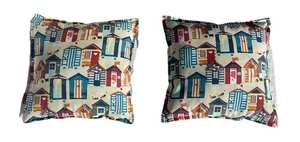 Allen & Roth Lot Of 2 Pillows Indoor Outdoor Colorful Beach Vacation House EUC - Picture 1 of 1