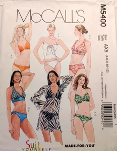 McCall's Patrón de Costura Para Mujer BIKINI TRAJE DE BAÑO CUBRE M5400 4-6-8-10-12 UC - Imagen 1 de 5